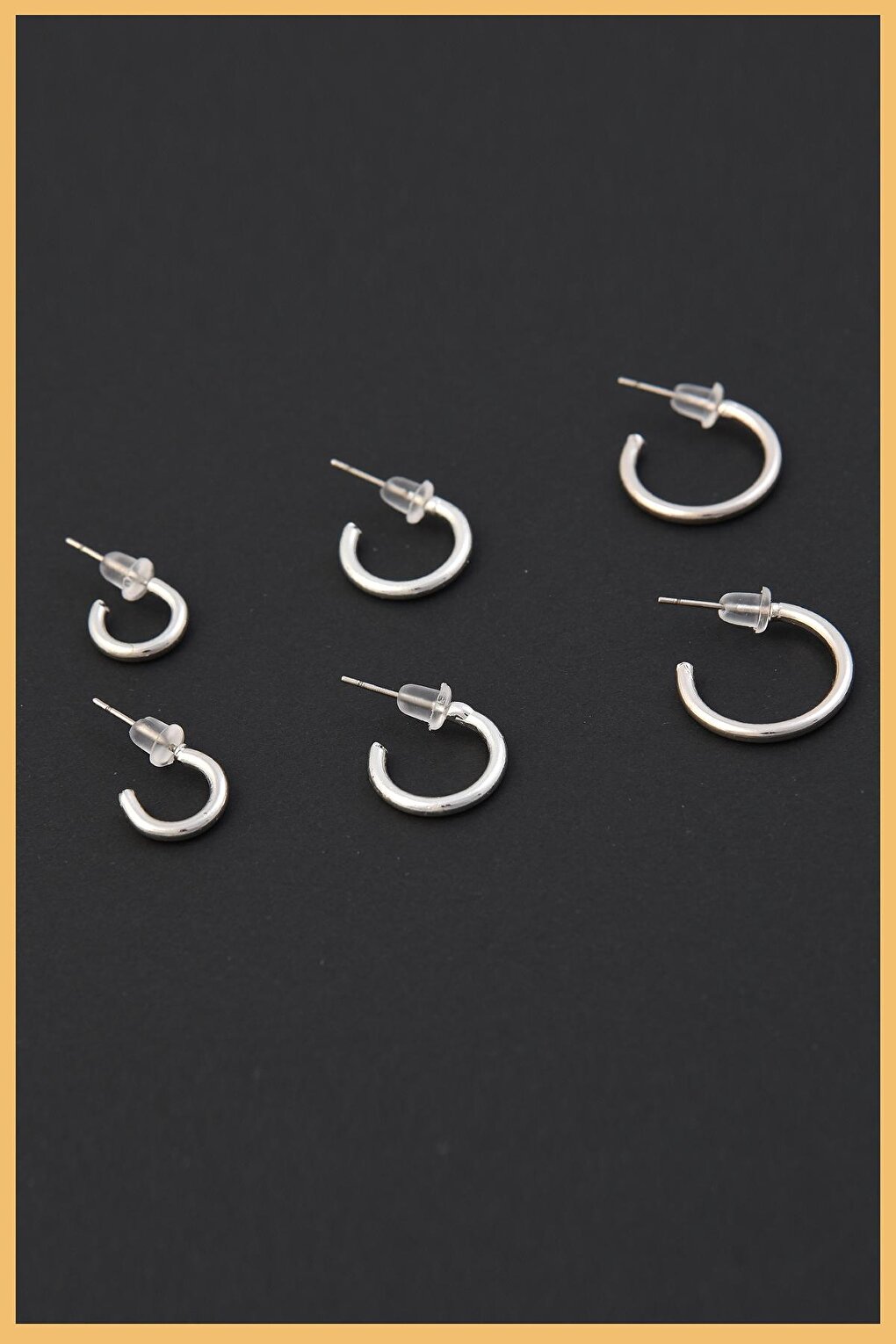 Women's Silver 6-Piece Thin Hoop Earring Set