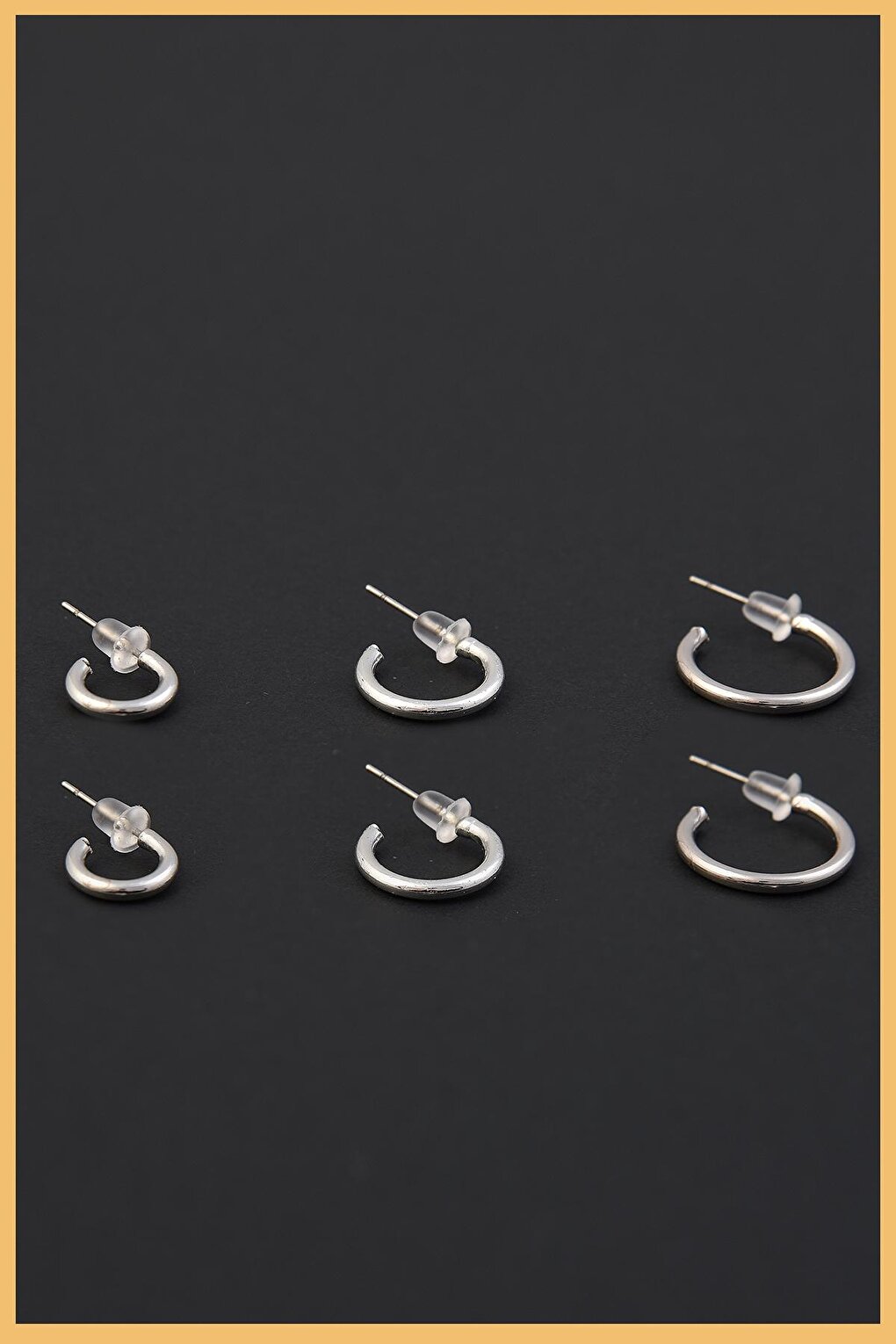 Women's Silver 6-Piece Thin Hoop Earring Set