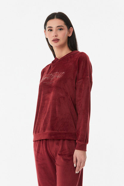 Printed Velvet Pajama Set