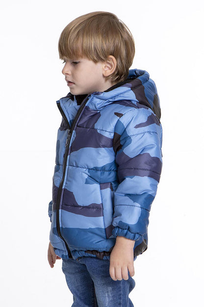 Kids Boy's Welsoft Inside Camouflage Patterned Hat Coat AK2510