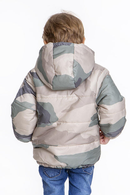 Kids Boy's Welsoft Inside Camouflage Patterned Hat Coat AK2510