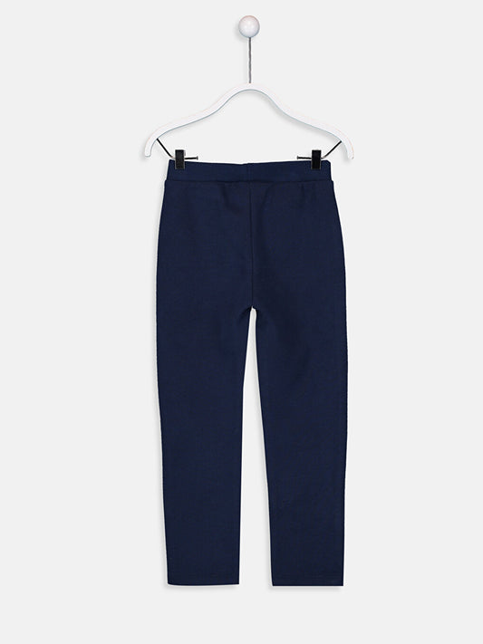 Basic Girls' Sweatpants with Elastic Waist