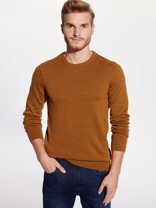 Crew Neck Long Sleeve Men's Knitwear Sweater