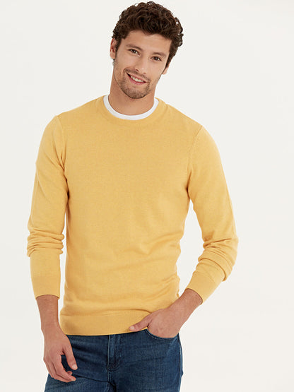 Crew Neck Long Sleeve Men's Knitwear Sweater