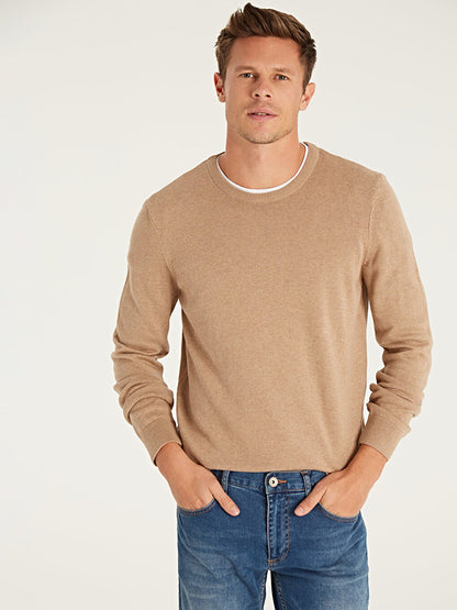 Crew Neck Long Sleeve Men's Knitwear Sweater