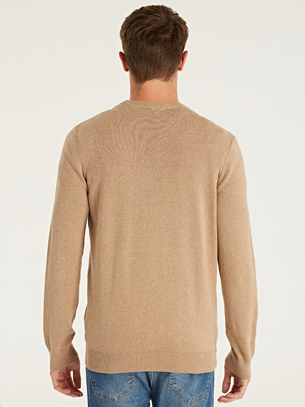 Crew Neck Long Sleeve Men's Knitwear Sweater