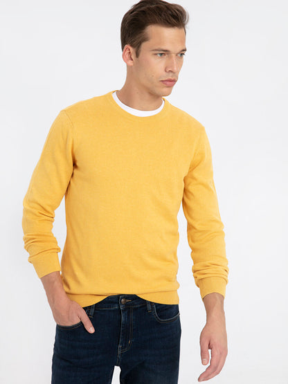 Crew Neck Long Sleeve Men's Knitwear Sweater