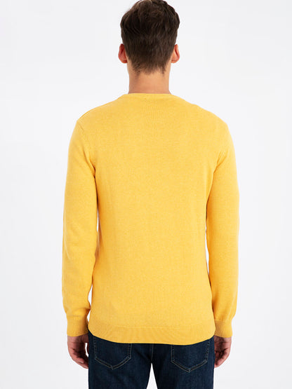 Crew Neck Long Sleeve Men's Knitwear Sweater