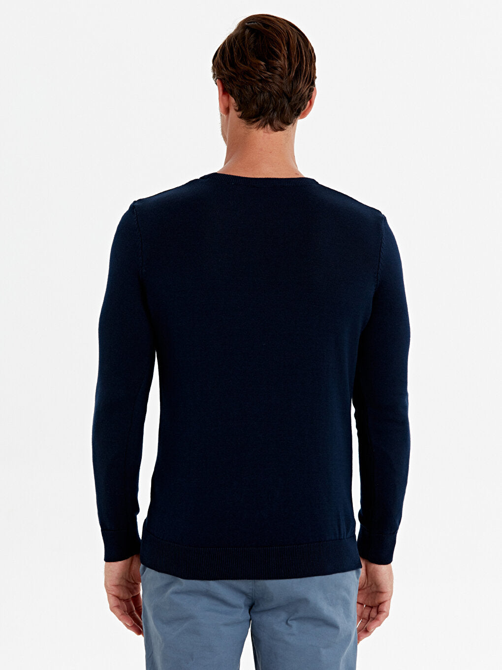 Crew Neck Long Sleeve Men's Knitwear Sweater