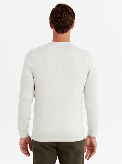 V-Neck Long Sleeve Men's Knitwear Sweater