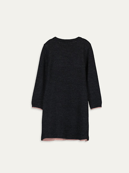 Crew Neck Girl's Dress