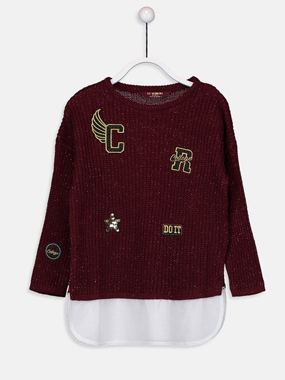 Crew Neck Girl's Sweater