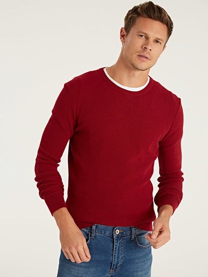 Crew Neck Long Sleeve Men's Knitwear Sweater