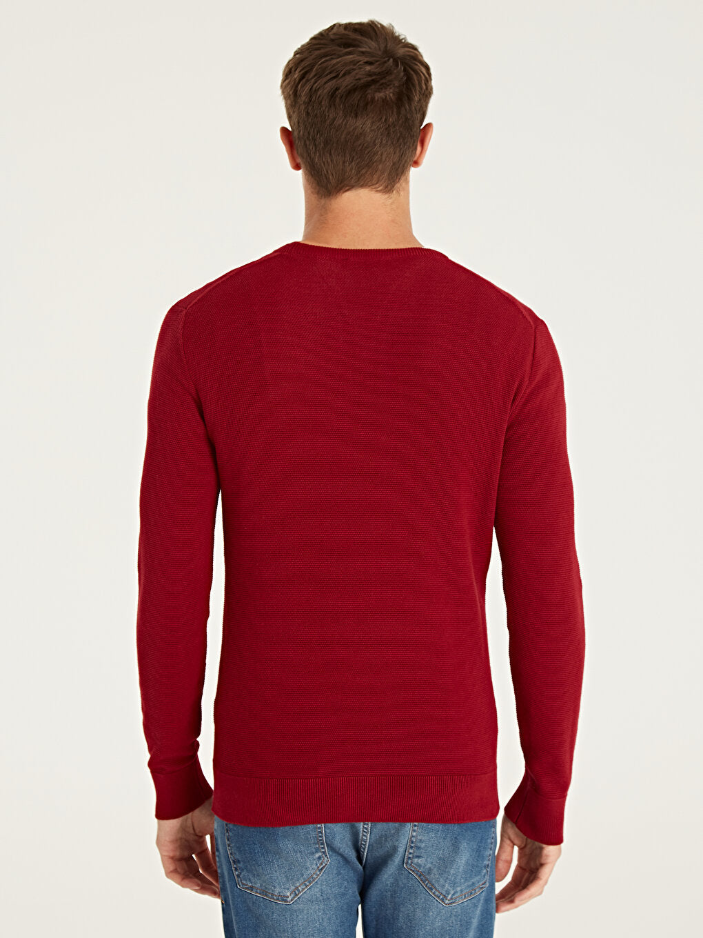 Crew Neck Long Sleeve Men's Knitwear Sweater