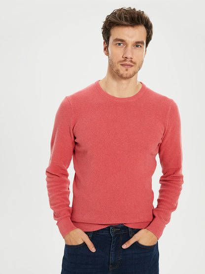 Crew Neck Long Sleeve Men's Knitwear Sweater