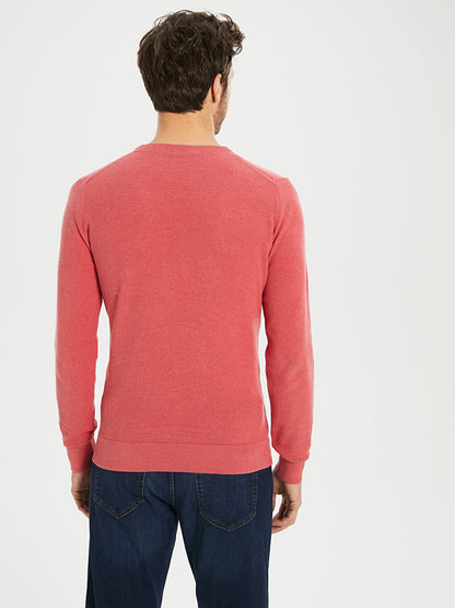 Crew Neck Long Sleeve Men's Knitwear Sweater