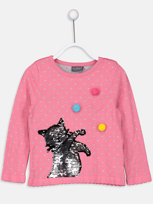 Crew Neck Girl's Sweater