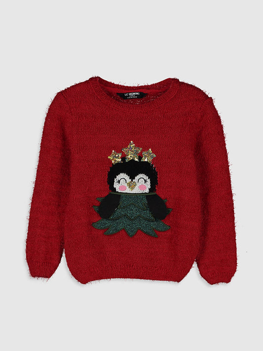 Crew Neck Girl's Sweater