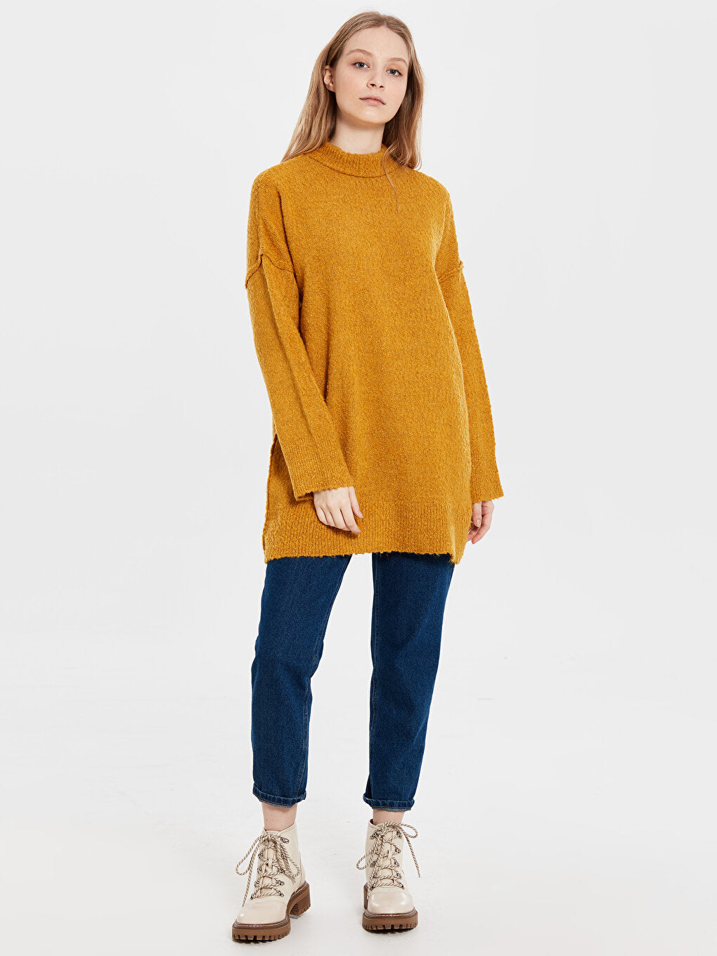 Half Turtleneck Oversize Women's Tunic