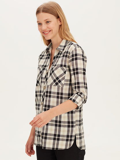 Plaid Long Sleeve Women's Shirt Tunic