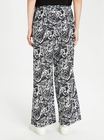 Belted Patterned Palazzo Trousers Mother Daughter Combination