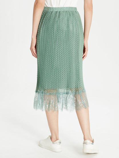 Elastic Waist Lace Skirt Mother Daughter Combination