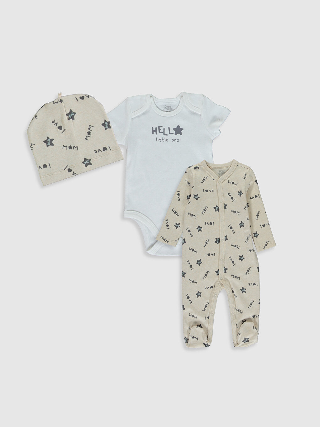 Organic Cotton Newborn Patterned Set 3-Piece