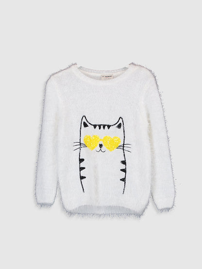 Crew Neck Girl's Sweater