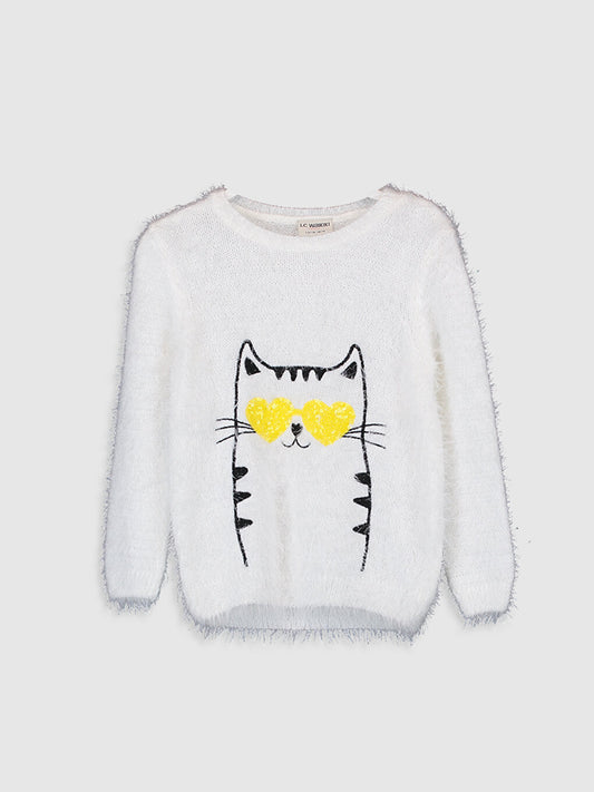 Crew Neck Girl's Sweater