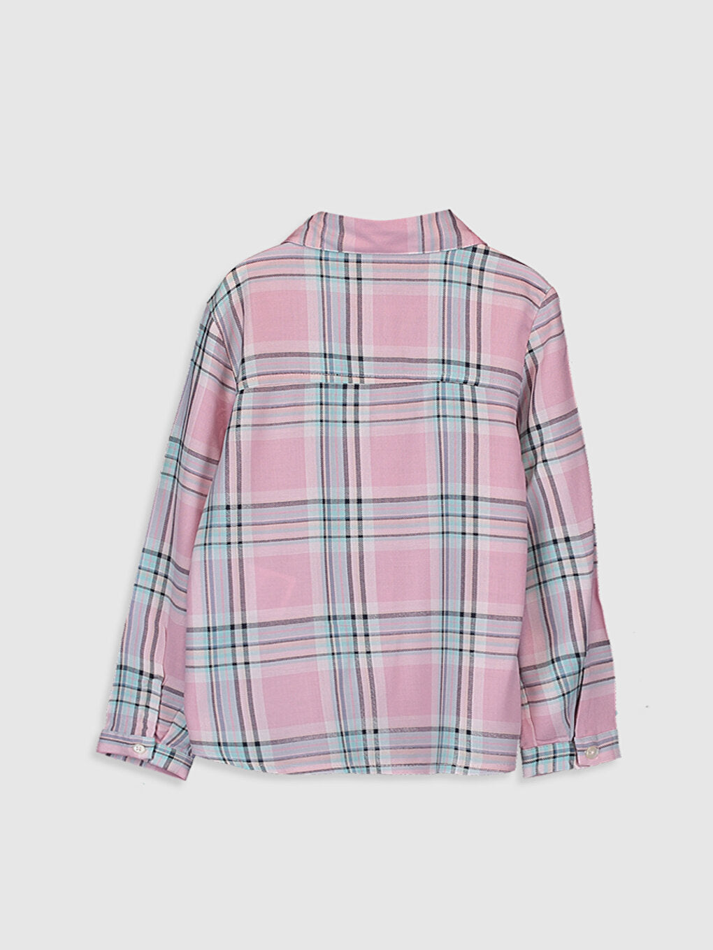 Plaid Long Sleeve Viscose Girls' Shirt