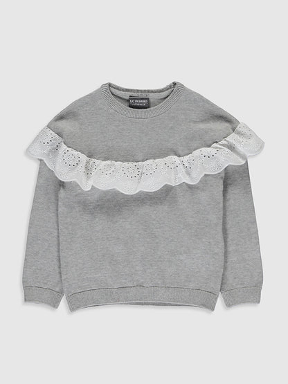 Crew Neck Girl's Sweater