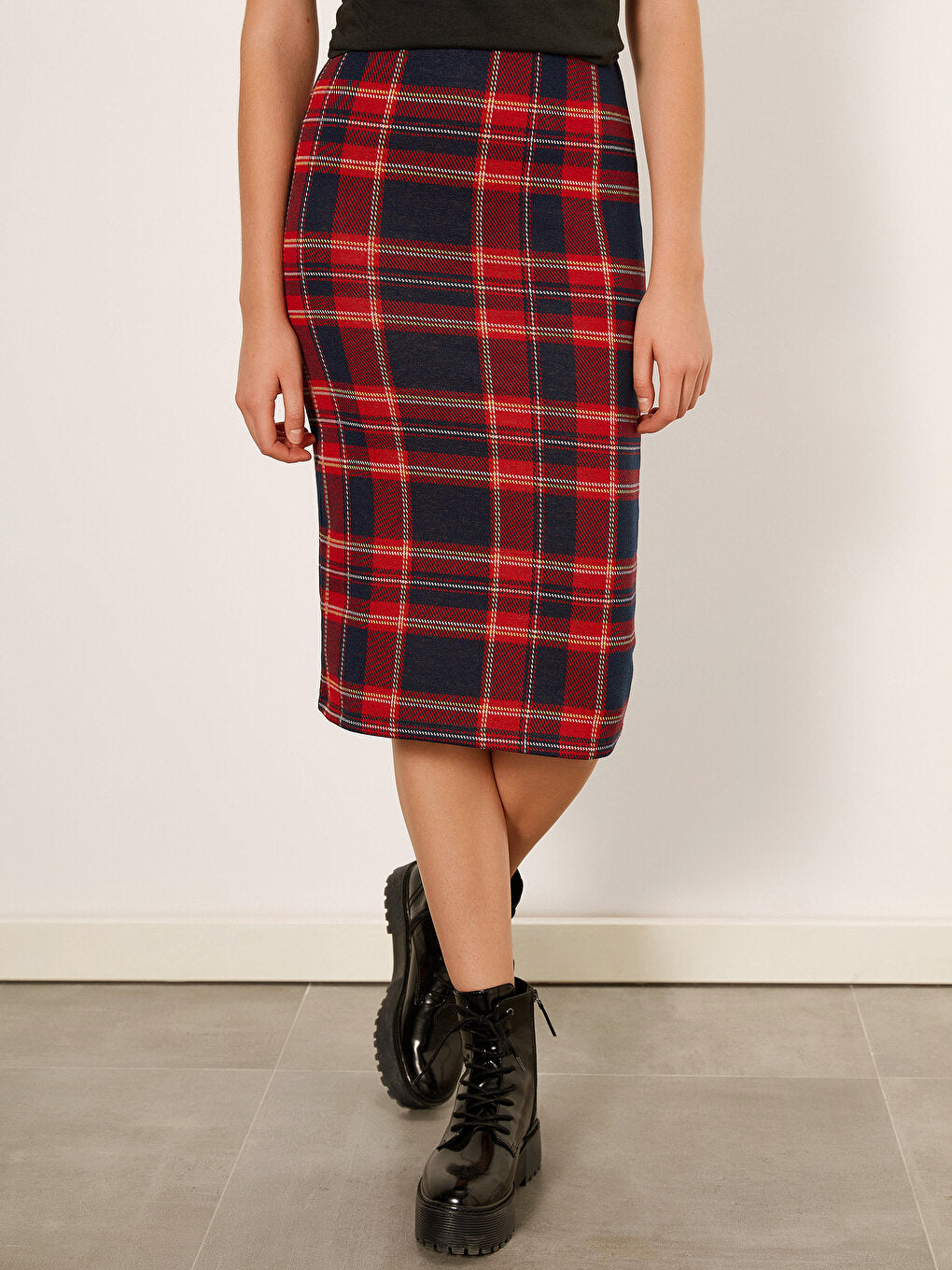 Plaid Flexible Women's Pencil Skirt