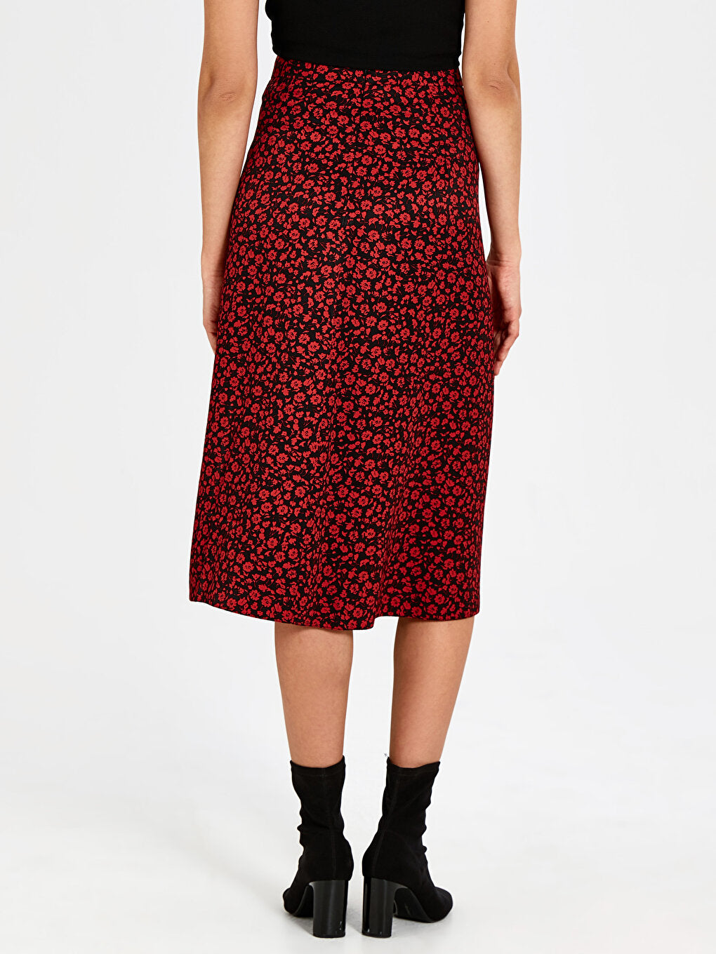 Patterned Viscose Flared Women's Skirt