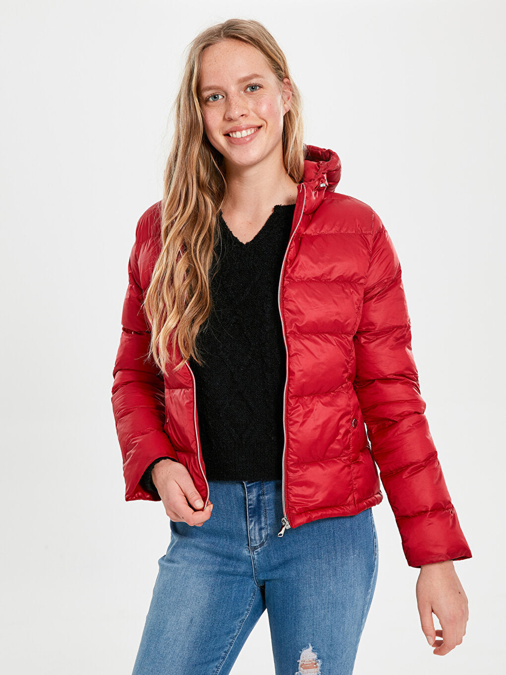 Hooded Long Sleeve Women's Puffer Coat