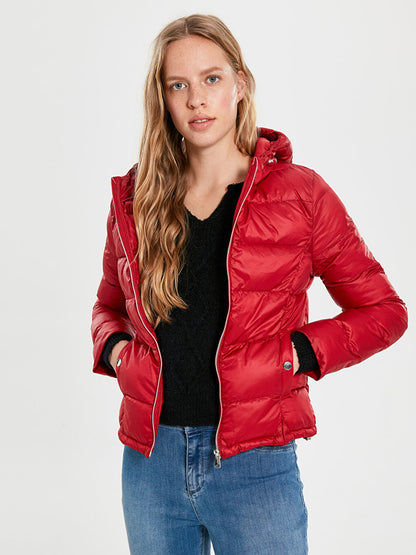 Hooded Long Sleeve Women's Puffer Coat