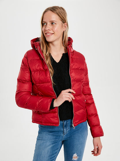 Hooded Long Sleeve Women's Puffer Coat