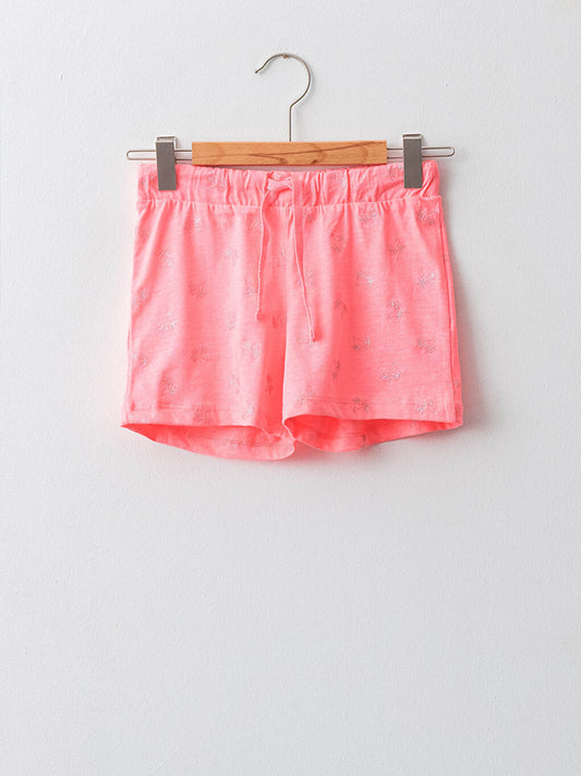 Printed Girls' Shorts with Elastic Waist