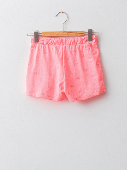 Printed Girls' Shorts with Elastic Waist