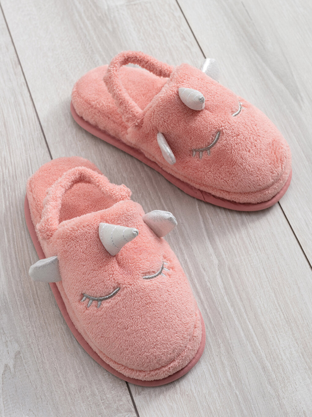 Embroidered Girls' Plush House Slippers