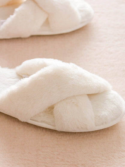 Flat Plush Women's House Slippers