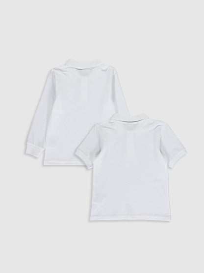 Girl's Polo Neck Basic T-Shirt 2-pack