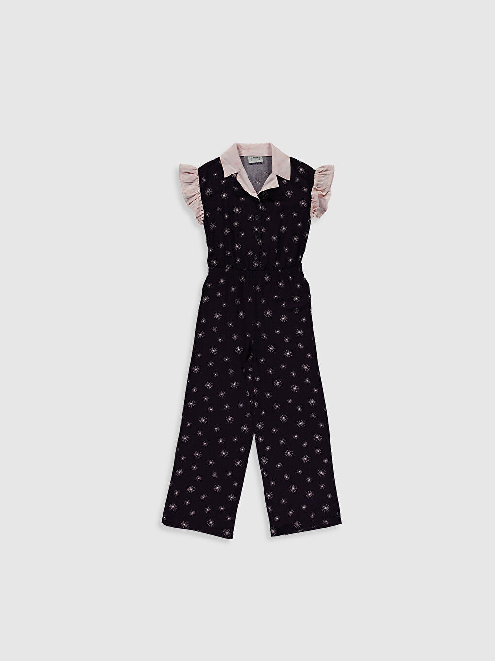 Girl's Printed Viscose Jumpsuit