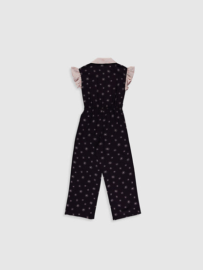 Girl's Printed Viscose Jumpsuit