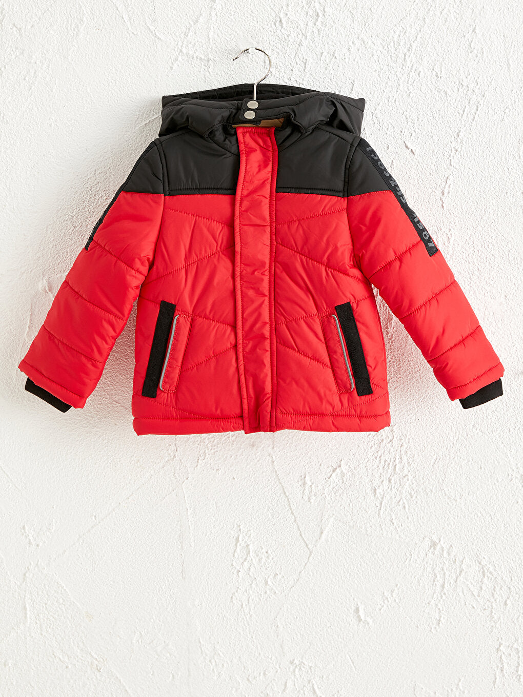 Hooded Color Block Baby Boy Zipper Coat