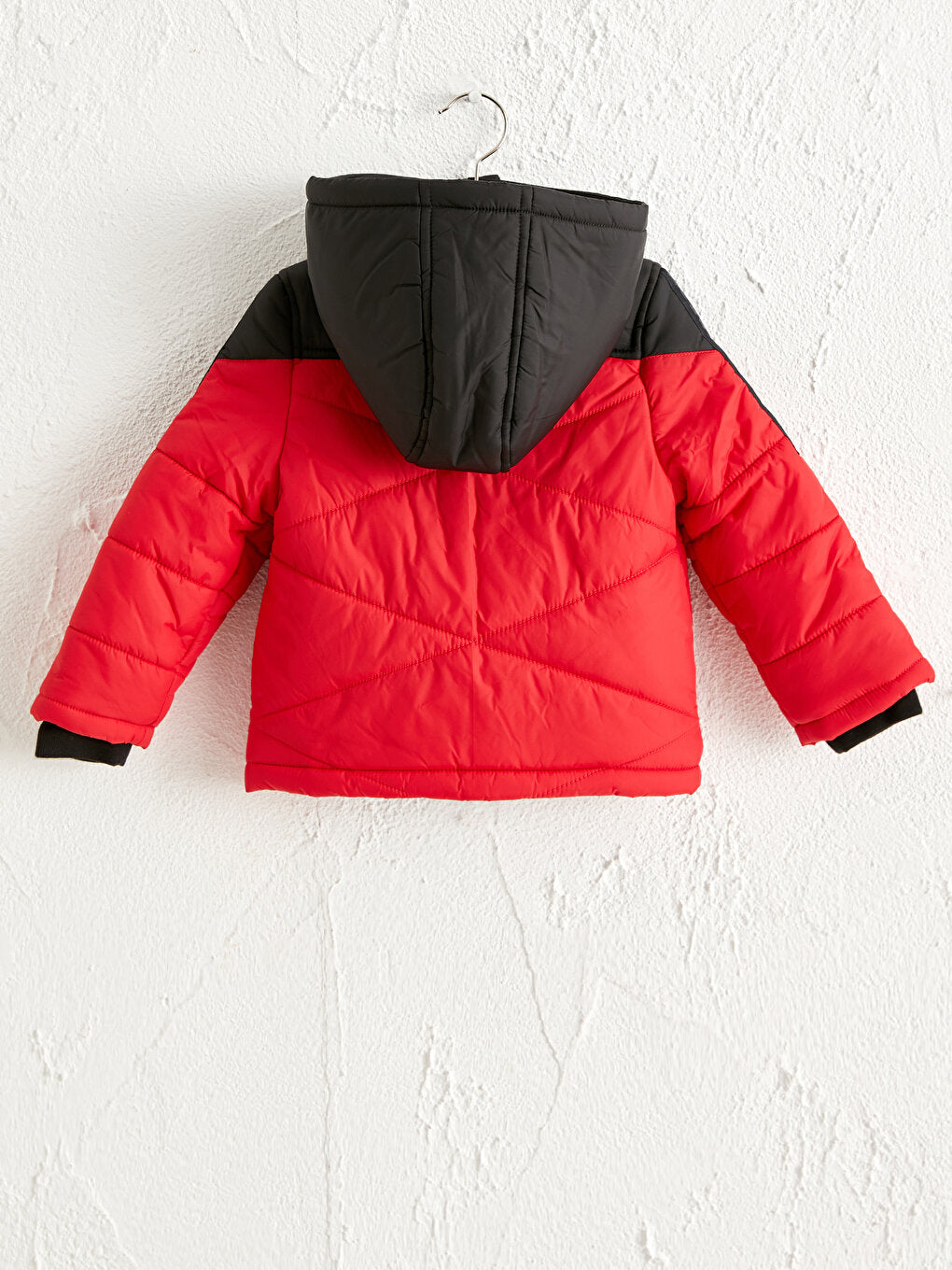 Hooded Color Block Baby Boy Zipper Coat