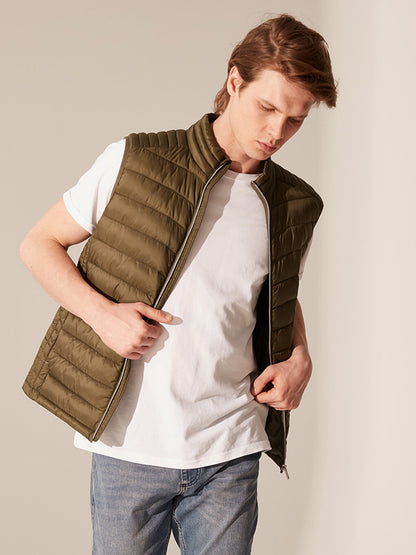 Regular Fit High Collar Puffer Vest