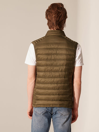 Regular Fit High Collar Puffer Vest