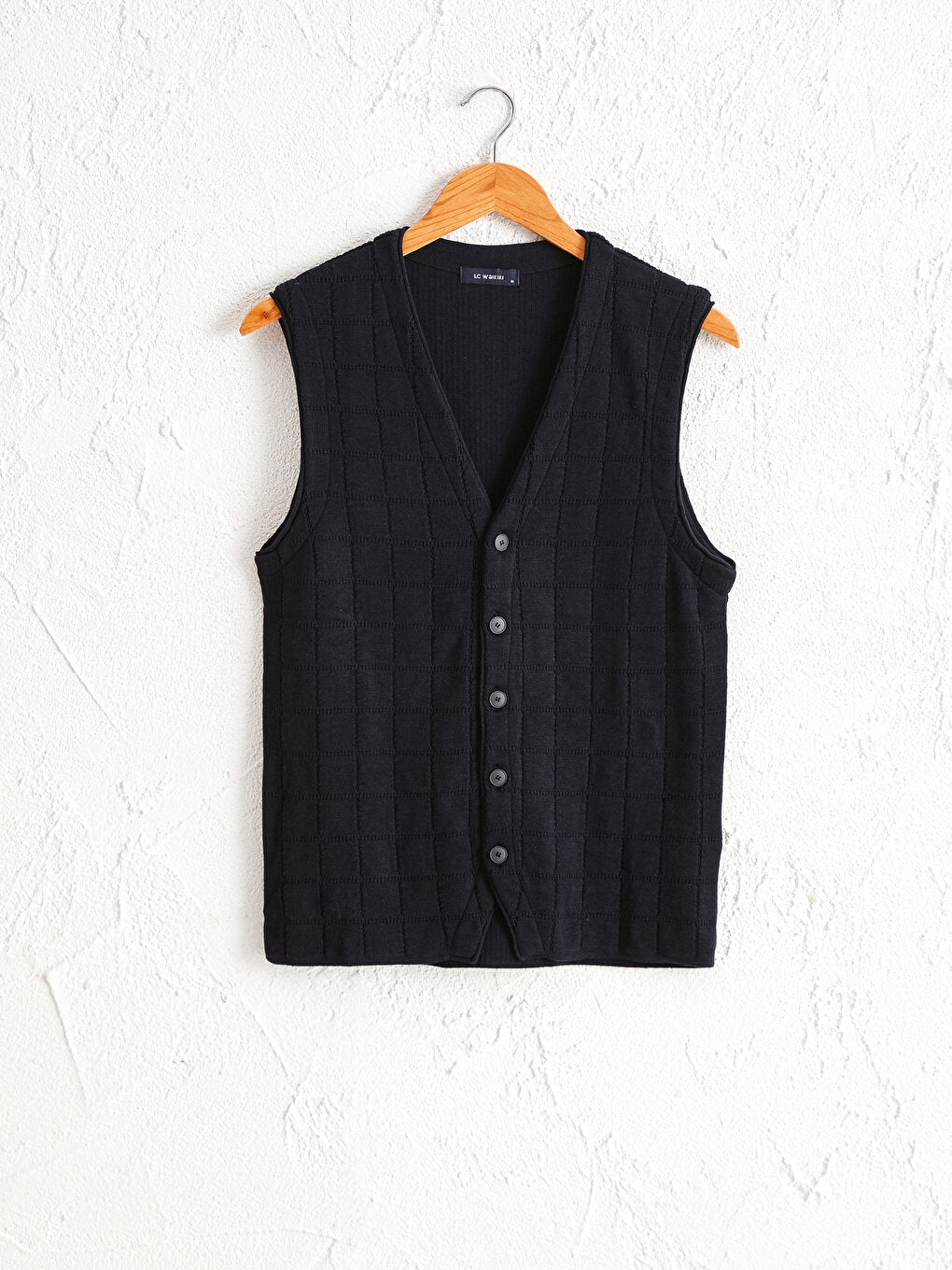 Fine Knitwear Vest with Button Detail