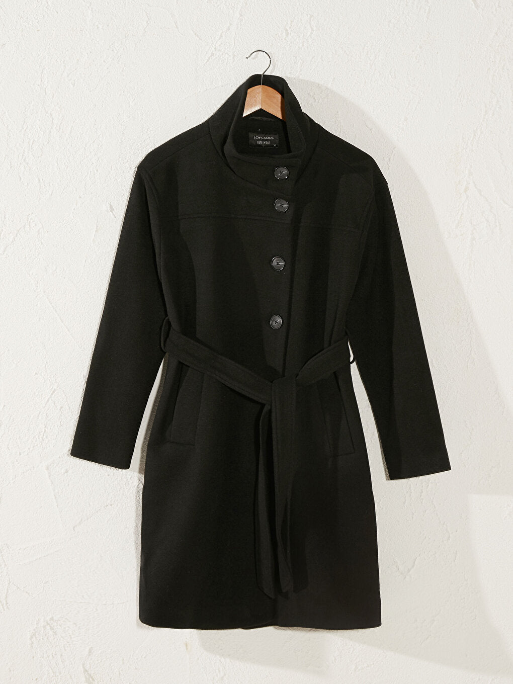 High Collar Long Sleeve Women's Cashmere Coat