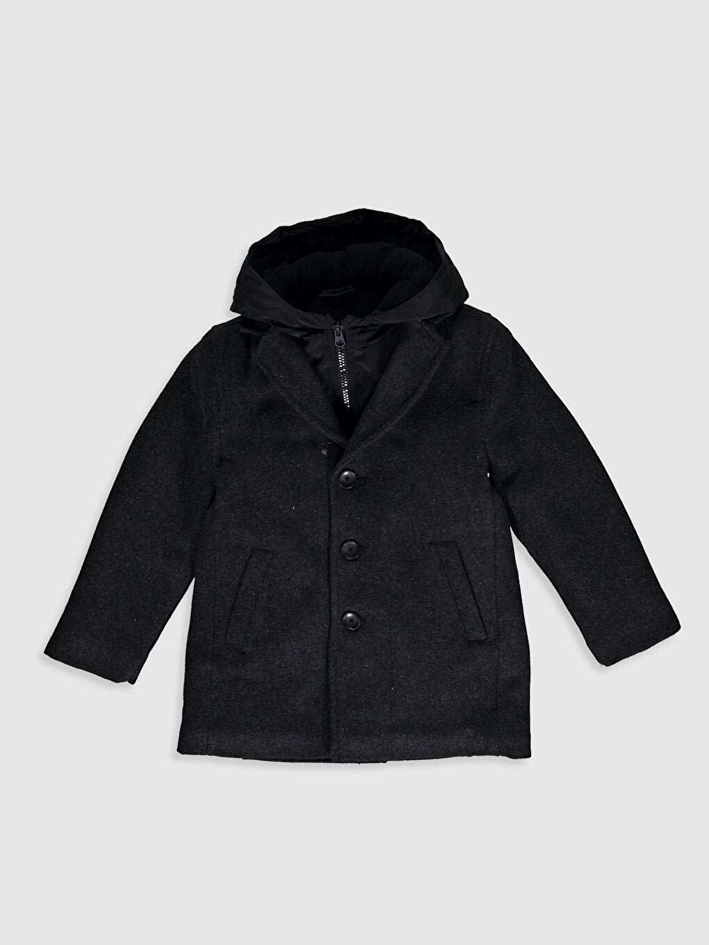 Boy's Hooded Cashmere Coat